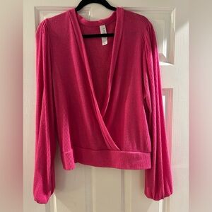 Anthropologie bubble sleeve wrap top